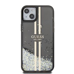 Guess PC|TPU Liquid Glitter Gold Stripe Case for iPhone 15 Transparent цена и информация | Чехлы для телефонов | pigu.lt