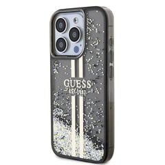 Guess PC|TPU Liquid Glitter Gold Stripe Case for iPhone 15 Transparent цена и информация | Чехлы для телефонов | pigu.lt