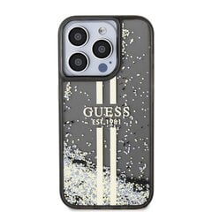 Guess PC|TPU Liquid Glitter Gold Stripe Case for iPhone 15 Pro Max Transparent цена и информация | Чехлы для телефонов | pigu.lt