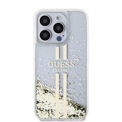 Guess PC|TPU Liquid Glitter Gold Stripe Case for iPhone 15 Transparent цена и информация | Чехлы для телефонов | pigu.lt