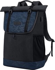 Водонепроницаемый унисекс рюкзак KROSER, 15,6-дюймовый, черный/синий цена и информация | Рюкзаки и сумки | pigu.lt