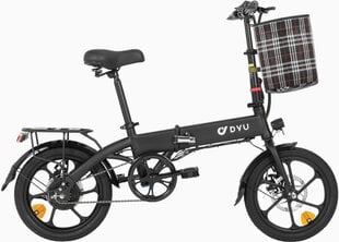 Электровелосипед DYU A1F, 16", черный, 250Вт, 7,5Ач цена и информация | Электровелосипеды | pigu.lt