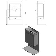 Шкафчик под умывальник Latus IX, коричневый цена и информация | Шкафчики для ванной | pigu.lt