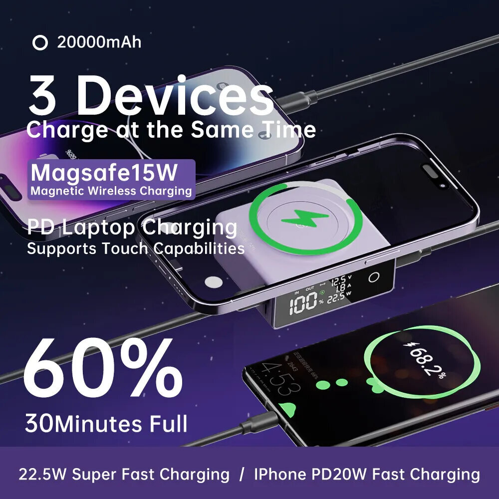 Livman Q7 20000 mAh kaina ir informacija | Atsarginiai maitinimo šaltiniai (power bank) | pigu.lt