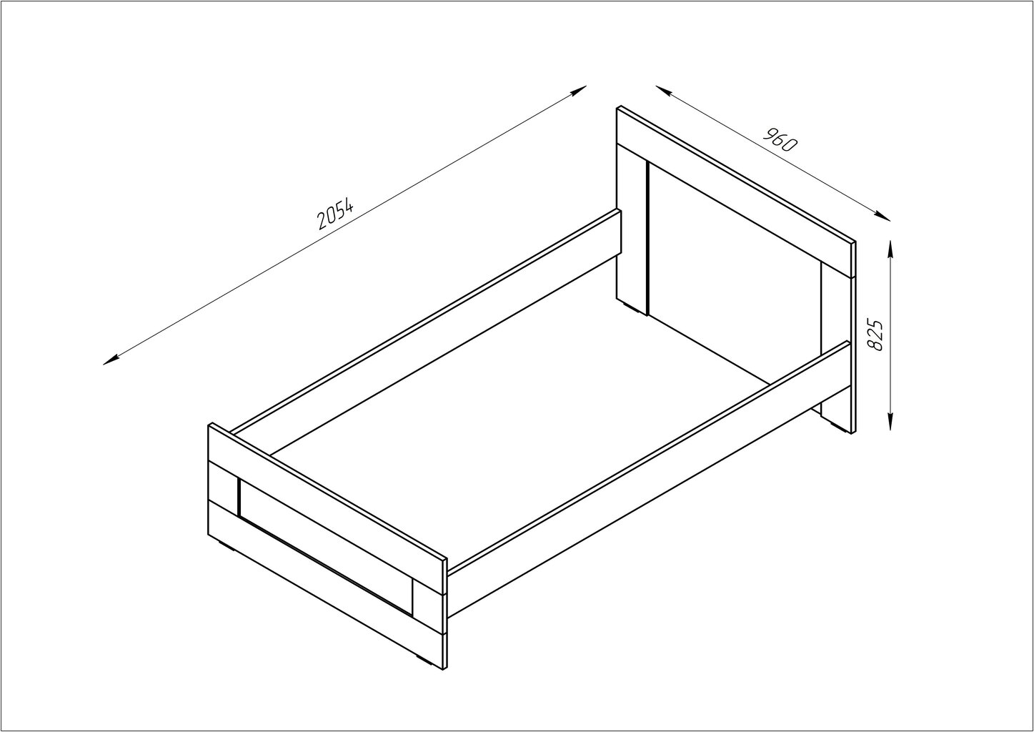 Viengulė lova Cann Orion 7.02.04.170.1, 90x200 cm kaina ir informacija | Lovos | pigu.lt