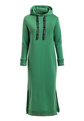 Женское повседневное платье с капюшоном, зеленое цена и информация | Платья | pigu.lt