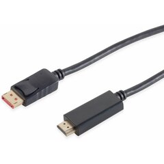 No-Name DisplayPort (ST) > HDMI (ST) 7,5 м 4K 60 Гц позолоченный Черный цена и информация | Кабели и провода | pigu.lt