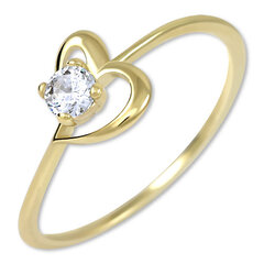 Brilio Золотое помолвочное кольцо с кристаллами 229 001 00762 07 цена и информация | Кольца | pigu.lt