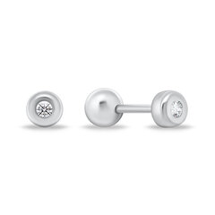 Minimalistiniai sidabriniai auskarai su skaidriais cirkoniais moterims Brilio Silver EA926/7/8W kaina ir informacija | Auskarai | pigu.lt