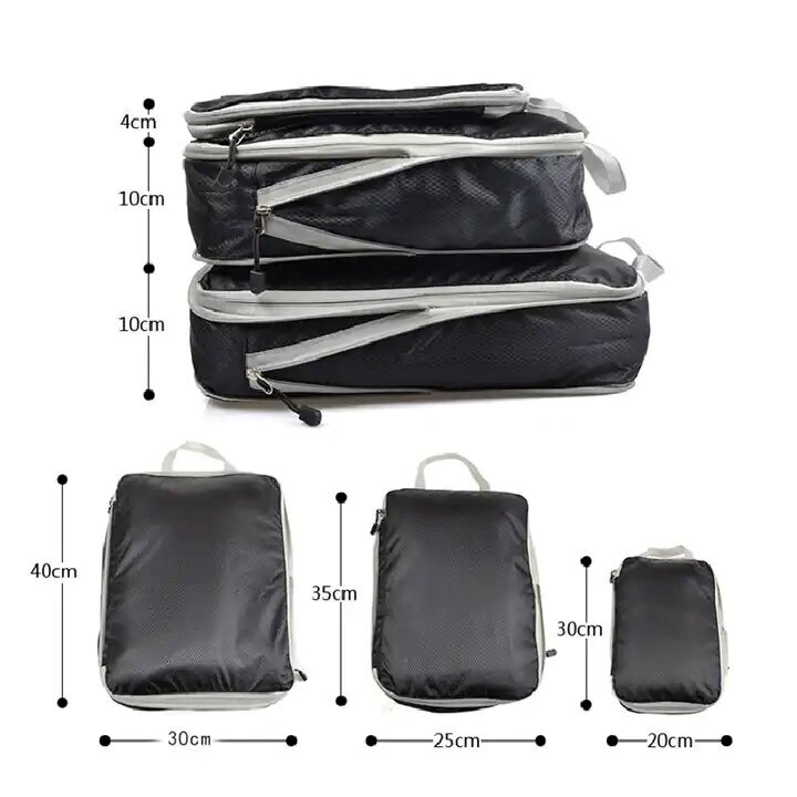 Kompresinis lagaminų krepšių dėklas Compression Packing Cubes, 3 dalys цена и информация | Lagaminai, kelioniniai krepšiai | pigu.lt