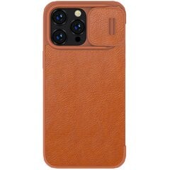 Nillkin Qin Pro for Iphone 15 Pro Max brown цена и информация | Чехлы для телефонов | pigu.lt