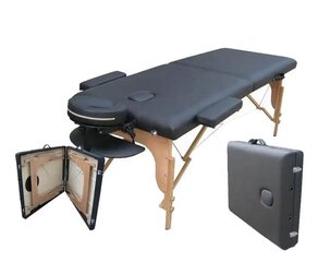 Массажный стол кушетка BLACK, 2 части, дерево цена и информация | Аксессуары для массажа | pigu.lt