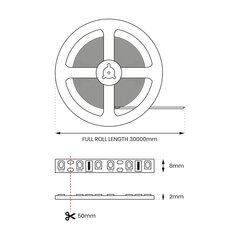 Led juosta, 320/m 3000k ip20 kaina ir informacija | LED juostos | pigu.lt