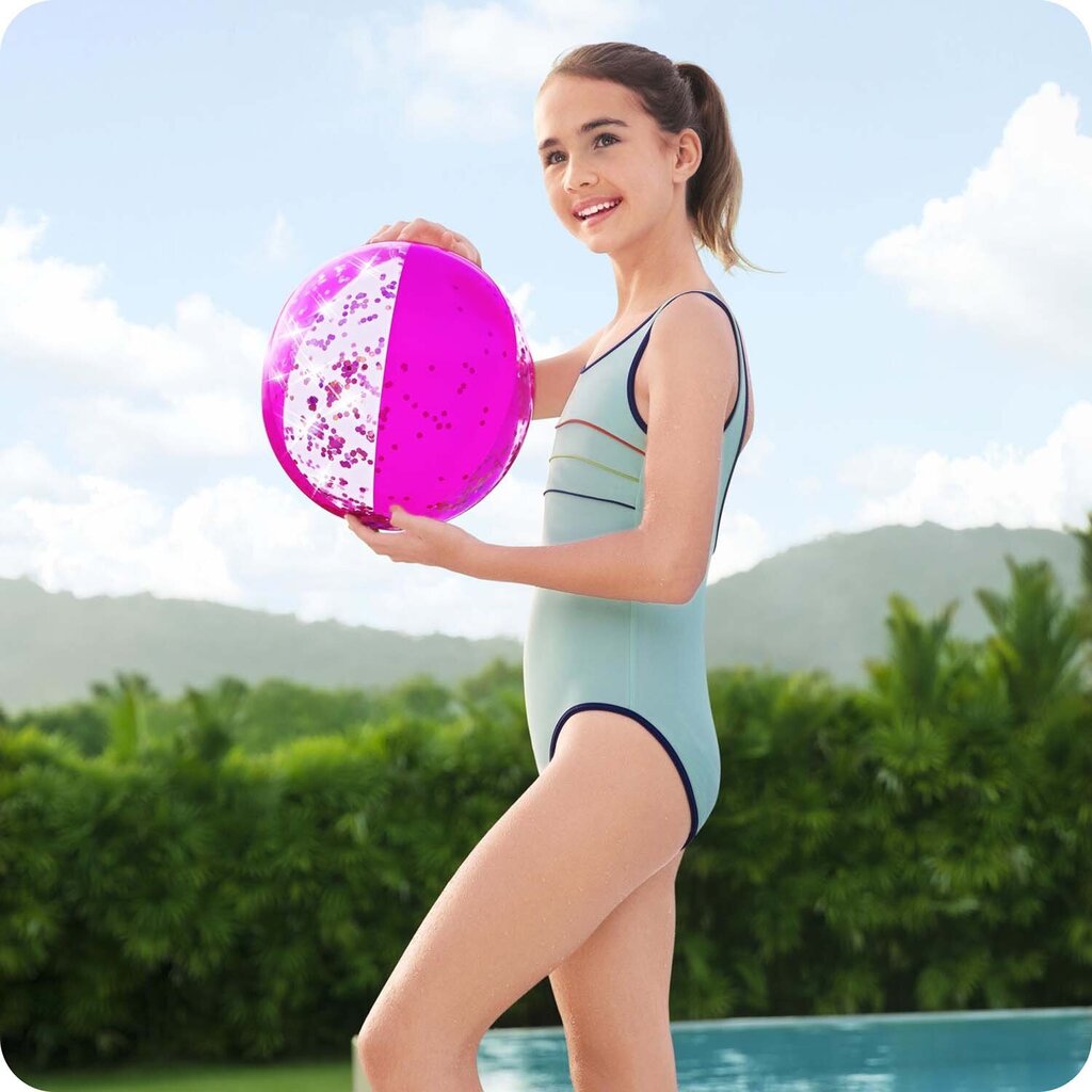 Paplūdimio kamuolys Bestway, 41cm, rožinis kaina ir informacija | Pripučiamos ir paplūdimio prekės | pigu.lt