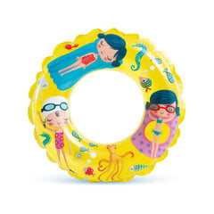 Plaukimo ratas Intex, 61 cm, geltonas kaina ir informacija | Pripučiamos ir paplūdimio prekės | pigu.lt