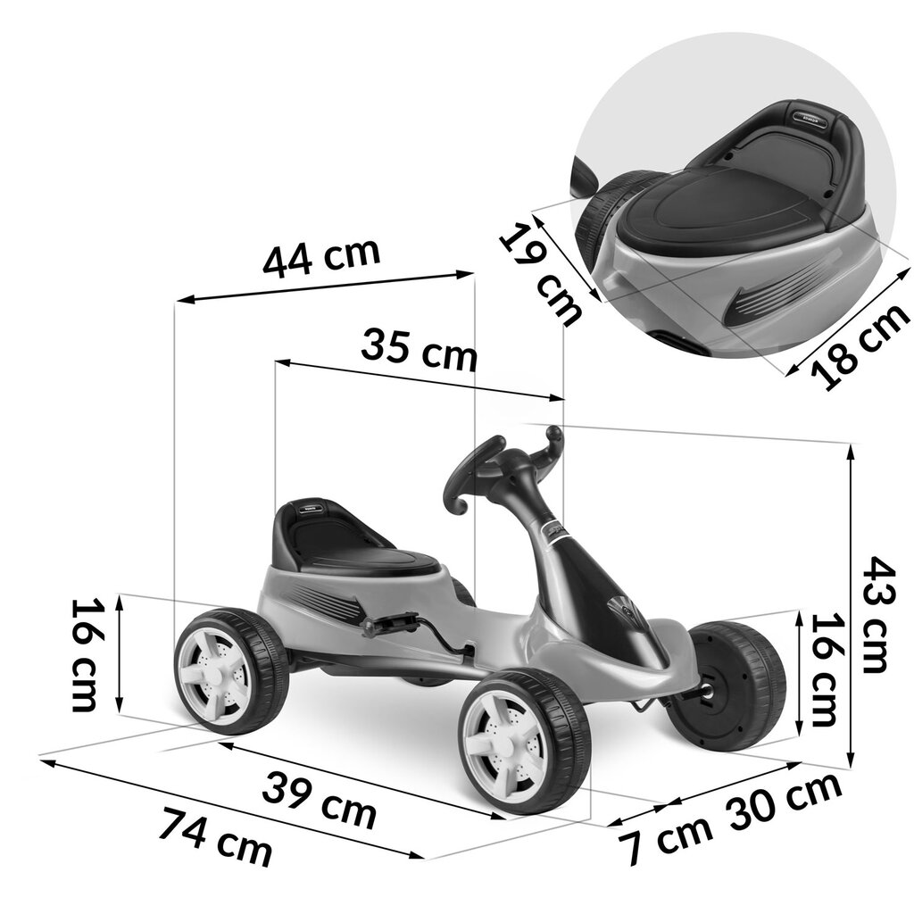 Vaikiškas pedalinis kartingas RK-595, raudonas kaina ir informacija | Žaislai berniukams | pigu.lt