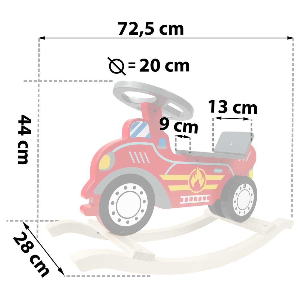 Medinis supamasis gaisrinės automobilis Ricokids, raudonas kaina ir informacija | Žaislai kūdikiams | pigu.lt