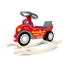Деревянная качающаяся пожарная машина, красная цена и информация | Игрушки для малышей | pigu.lt