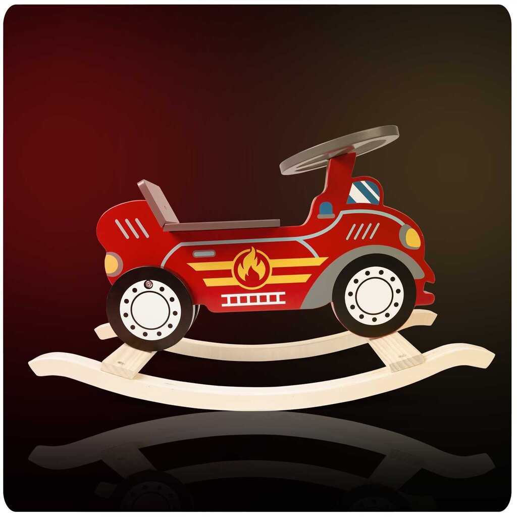 Medinis supamasis gaisrinės automobilis Ricokids, raudonas kaina ir informacija | Žaislai kūdikiams | pigu.lt