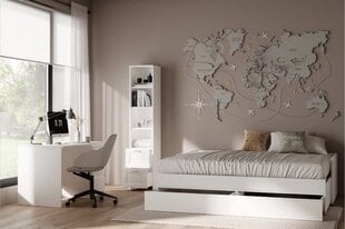 Кровать Orion выдвижная с 2 ящиками 80х200см, белая цена и информация | Кровати | pigu.lt
