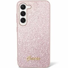 Guess GUHCS24LHGGSHP S24 Ultra S928 różowy|pink hardcase Glitter Script цена и информация | Чехлы для телефонов | pigu.lt