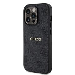 Guess PU Leather 4G Colored Ring MagSafe Case for iPhone 14 Pro Black цена и информация | Чехлы для телефонов | pigu.lt