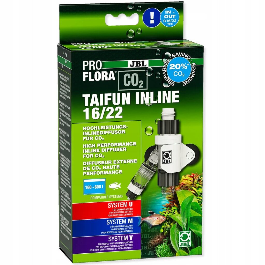 CO2 difuzorius JBL ProFlora Taifun Inline Reactor kaina ir informacija | Akvariumai ir jų įranga | pigu.lt