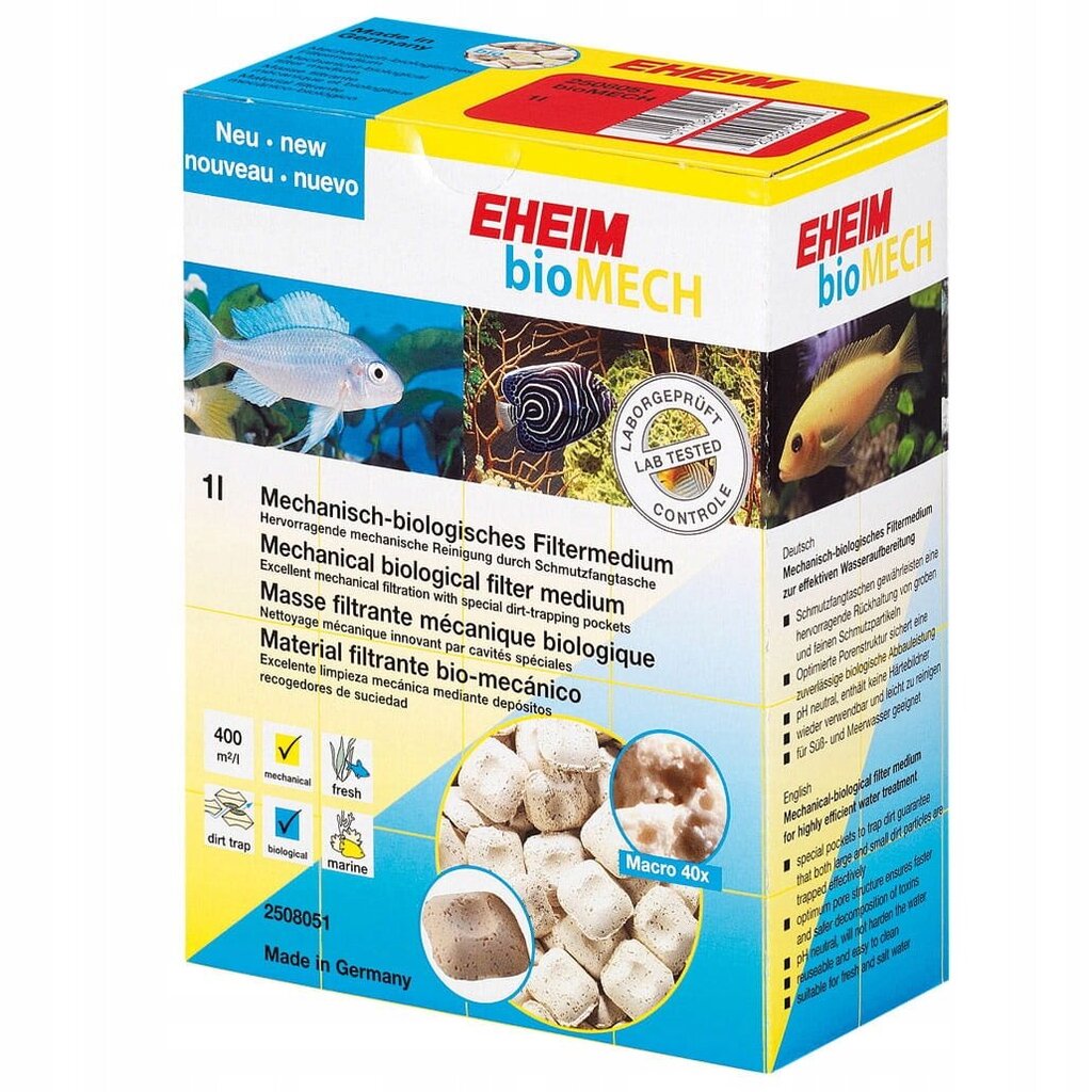 Biologinė-mechaninė kasetė akvariumui Eheim Biomech, 1L цена и информация | Akvariumai ir jų įranga | pigu.lt