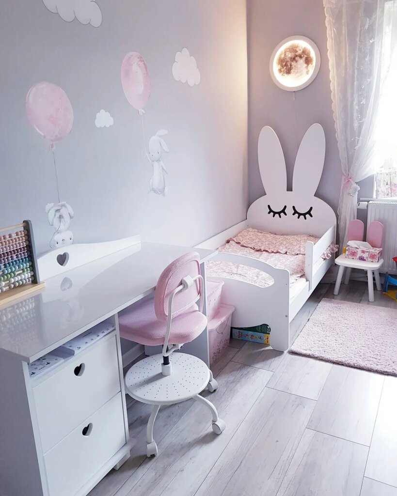 Vaikiška lova Bunny 80x160 cm, balta kaina ir informacija | Vaikiškos lovos | pigu.lt