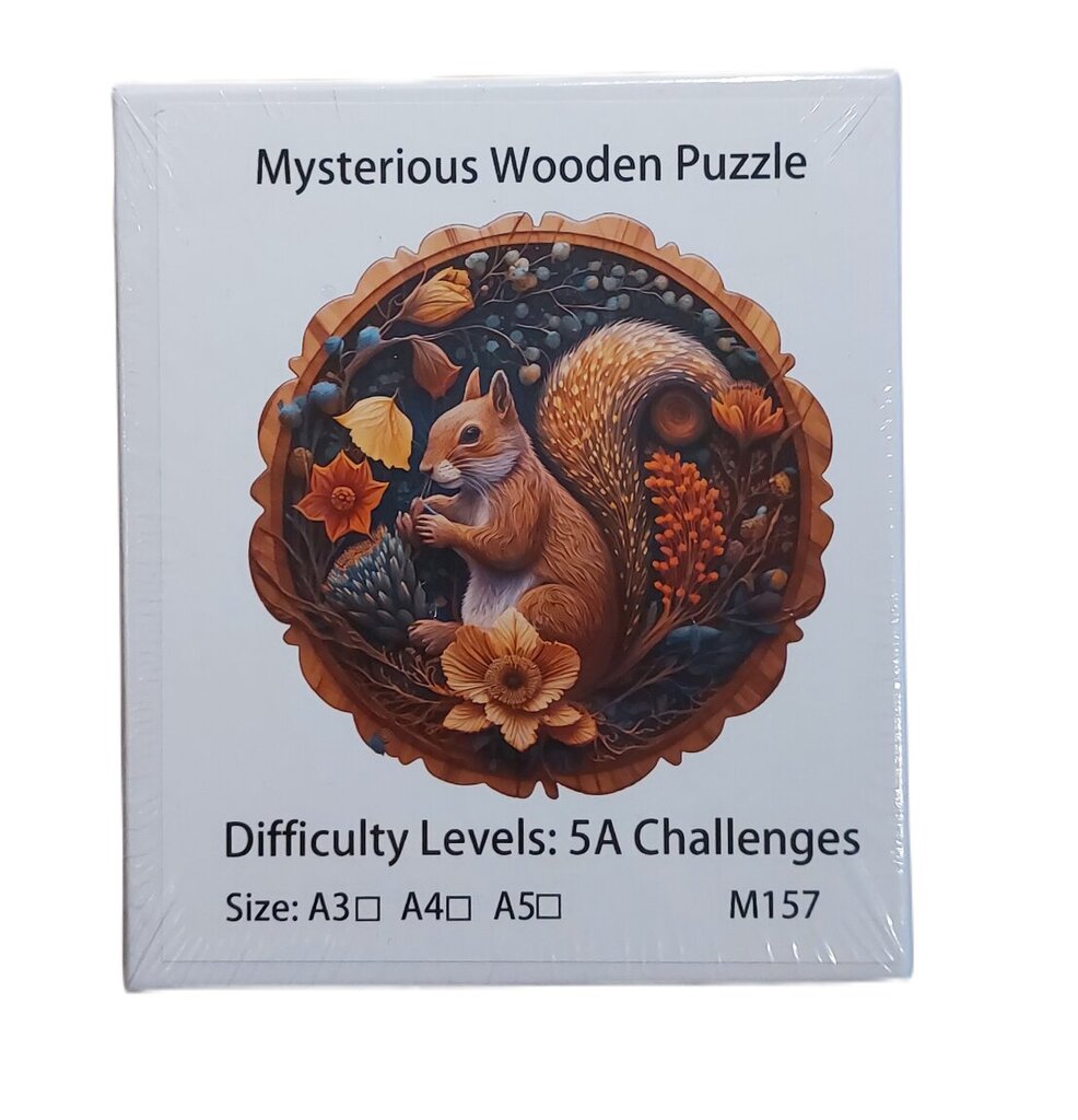 Medinė voverės dėlionė Wooden puzzles, 100 d. kaina ir informacija | Dėlionės (puzzle) | pigu.lt