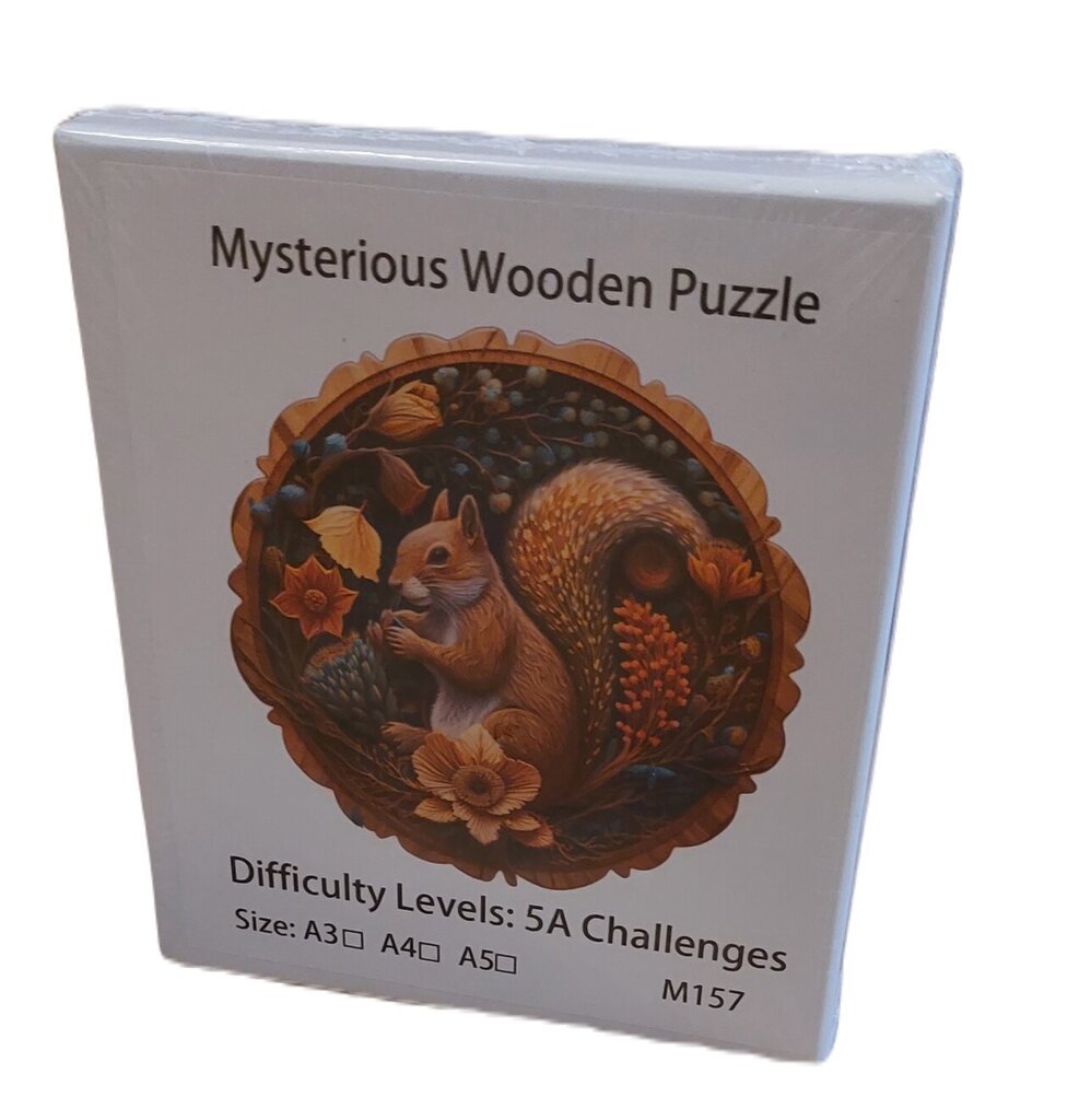 Medinė voverės dėlionė Wooden puzzles, 100 d. kaina ir informacija | Dėlionės (puzzle) | pigu.lt