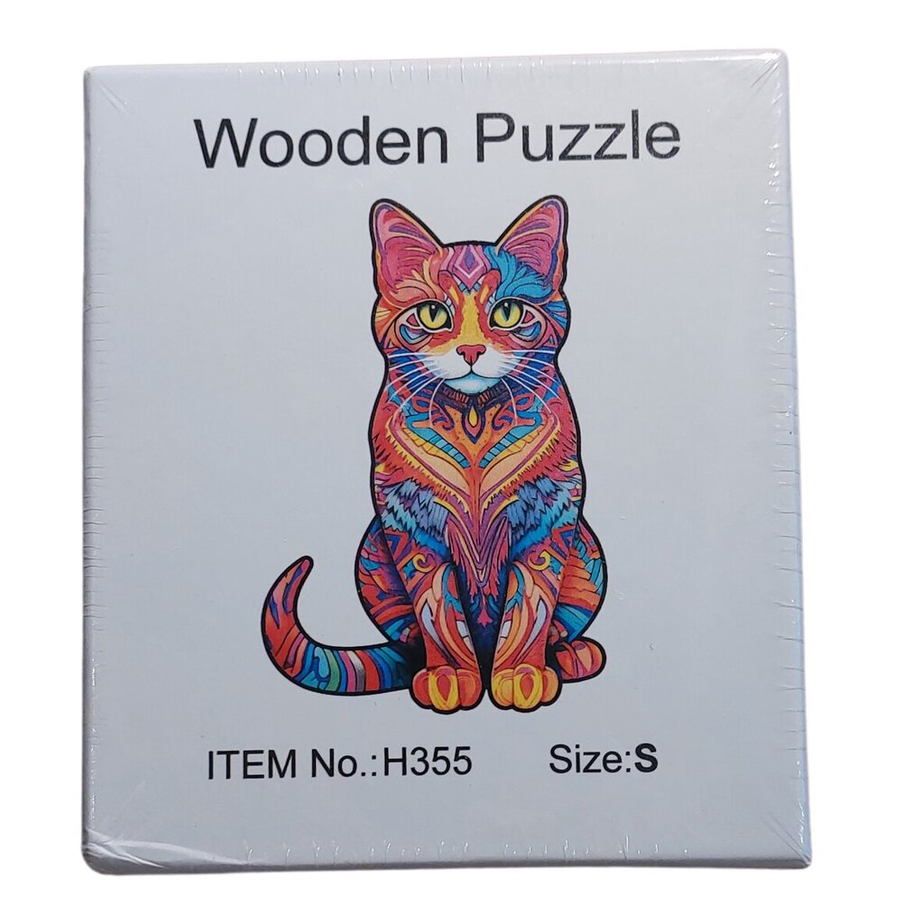 Medinė katės dėlionė Wooden puzzles, 100 d. kaina ir informacija | Dėlionės (puzzle) | pigu.lt