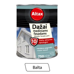 Medienos dažai Altax, balta, 0,75L kaina ir informacija | Dažai | pigu.lt