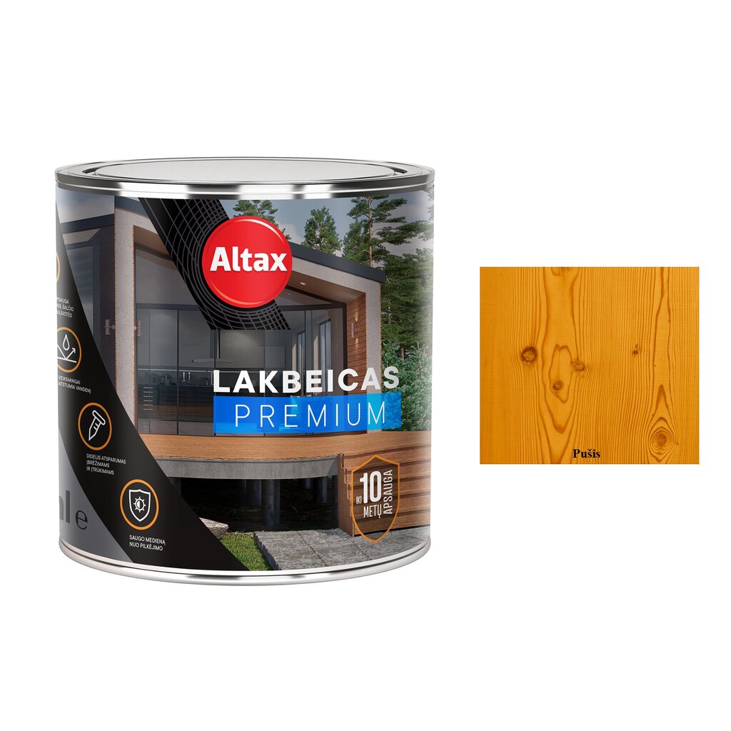Lakbeicas medienos apdailai Altax, pušis, 0,25L цена и информация | Lakai, skiedikliai | pigu.lt
