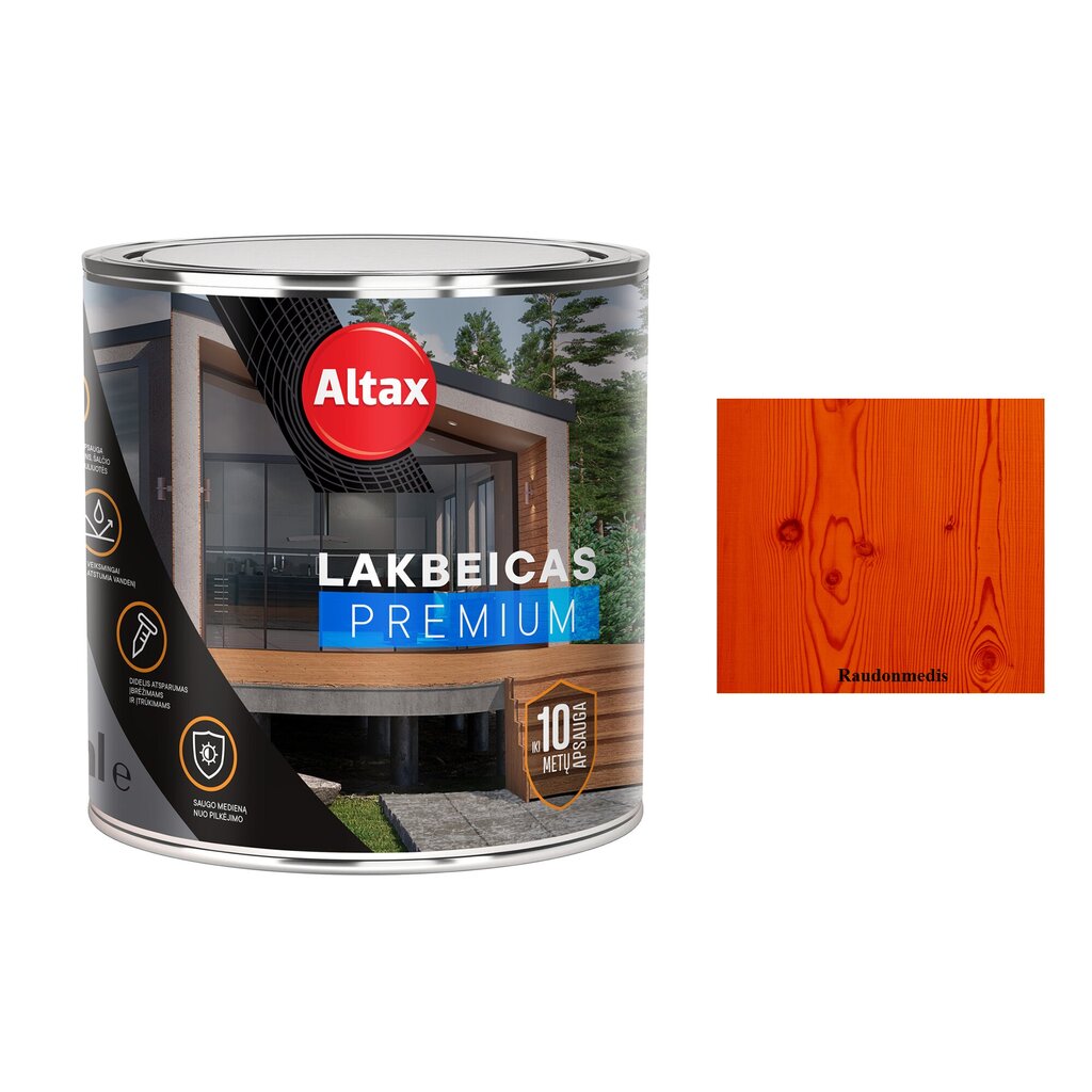 Lakbeicas medienos apdailai Altax, raudonmedis, 0,25L цена и информация | Lakai, skiedikliai | pigu.lt