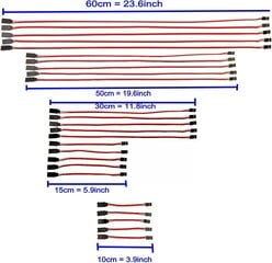 Набор удлинительных сервокабелей из 25 штук - JR male-to-female - 60 жил - различная длина (10 см, 15 см, 30 см, 50 см, 60 см) - для дистанционного управления моделями самолетов цена и информация | Дроны | pigu.lt