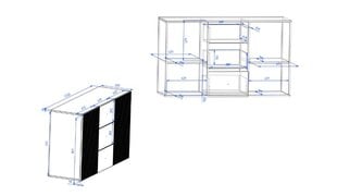 Komoda Intermeble Viena 2D3S, balta/auksinė kaina ir informacija | Komodos | pigu.lt