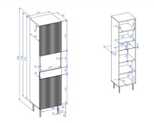 Vitrina Intermeble Viena 1D, balta/juoda цена и информация | Витрины, серванты | pigu.lt