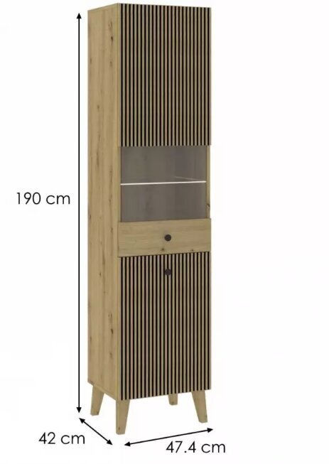 Vitrina Intermeble Berlin 1D, ruda цена и информация | Vitrinos, indaujos | pigu.lt