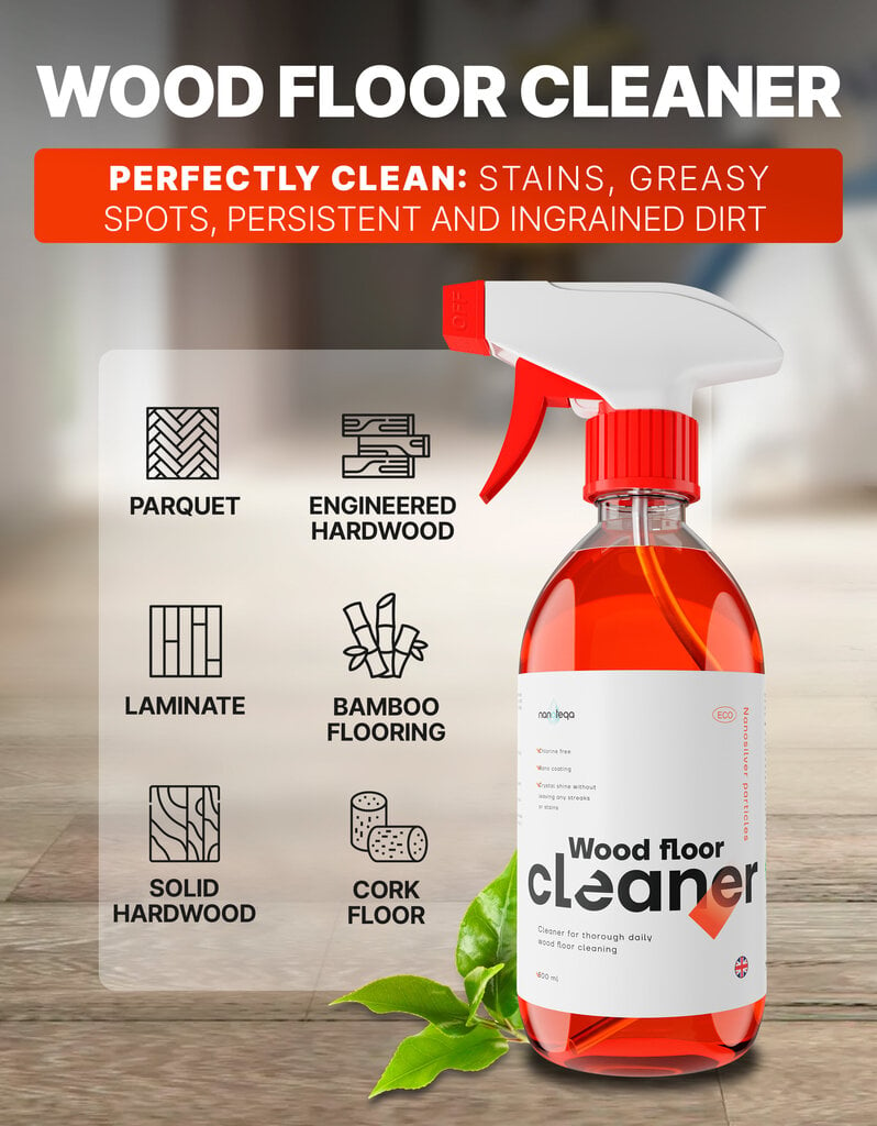 Nanoteqa medinių grindų valiklis Wood Floor Cleaner, 500 ml kaina ir informacija | Valikliai | pigu.lt