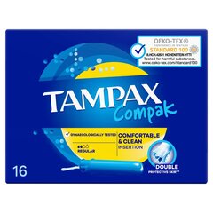 Tamponai Tampax Compak Pearl Regular, 16 vnt kaina ir informacija | Tamponai, higieniniai paketai, įklotai | pigu.lt