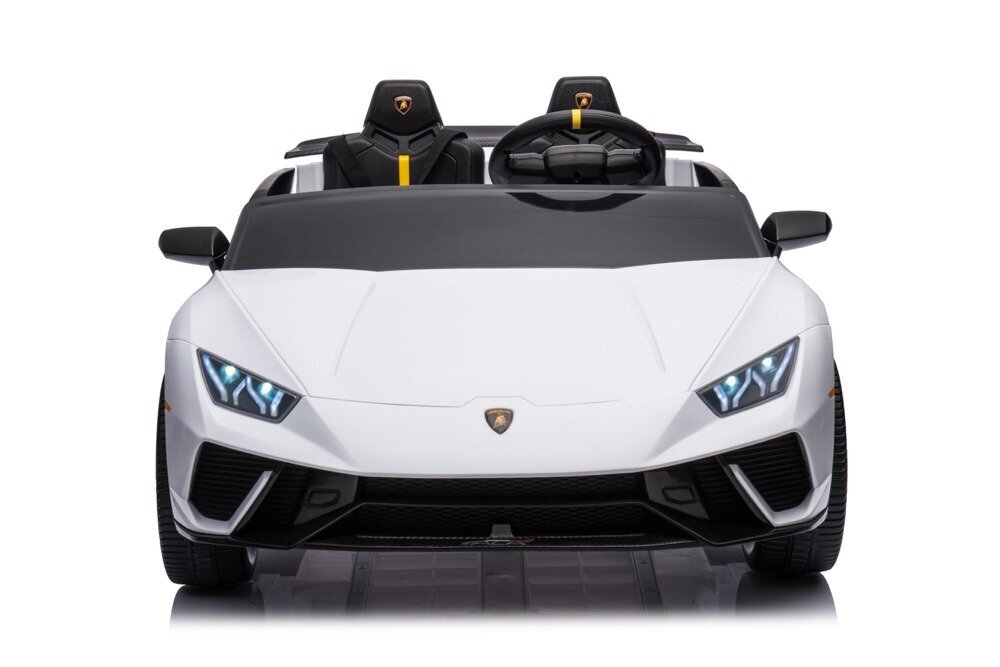 Dvivietis elektromobilis vaikams Lamborghini Huracan Performante Spyder, baltas kaina ir informacija | Elektromobiliai vaikams | pigu.lt