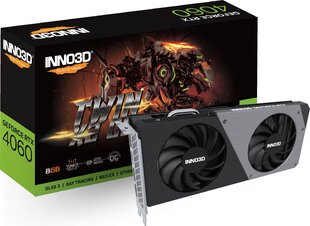 Inno3D GeForce RTX 4060 Twin X2 OC (N40602-08D6X-173051N) цена и информация | Видеокарты (GPU) | pigu.lt