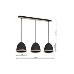 подвесной светильник studio 3xe27, черный цена и информация | Люстры | pigu.lt