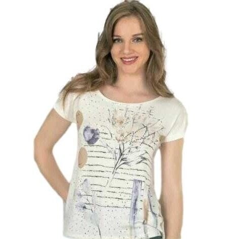 Marškinėliai moterims Ozkan, balti kaina ir informacija | Marškinėliai moterims | pigu.lt