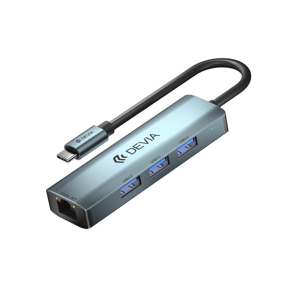 Devia USB-C/4xUSB3.0, 0.1 m kaina ir informacija | Kabeliai ir laidai | pigu.lt