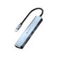Devia adapter HUB 5in1 USB-C 3.1 to 3x USB 3.0 + SD|TF + PD deep gray kaina ir informacija | Adapteriai, USB šakotuvai | pigu.lt