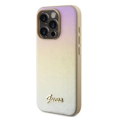 Guess PU Leather Iridescent Metal Script Case for iPhone 15 Pro Max Gold цена и информация | Чехлы для телефонов | pigu.lt