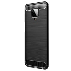 „Carbon“ твердый силиконовый чехол (TPU) - черный (Redmi Note 9 Pro) цена и информация | Чехлы для телефонов | pigu.lt
