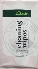 Кларкс. Салфетки для чистки всех типов обуви. упаковка из 20 штук 2044148 цена и информация | Средства для ухода за одеждой и обувью | pigu.lt